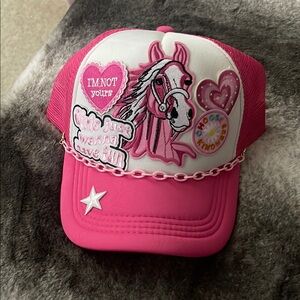 Pink Horse-Themed Kids Cap